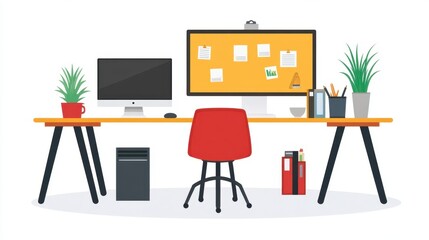 Modern Home Office Workspace Design Concept