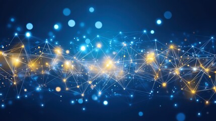 Obraz premium Abstract Network Connection with Bright Lights