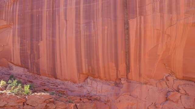 red, brown, and yellow rock formations of hematite, iron oxide in Utah USA