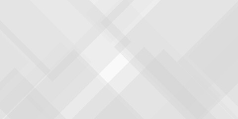 Abstract minimal geometric white and gray light background design. white transparent material in triangle diamond and squares shapes in random geometric pattern.