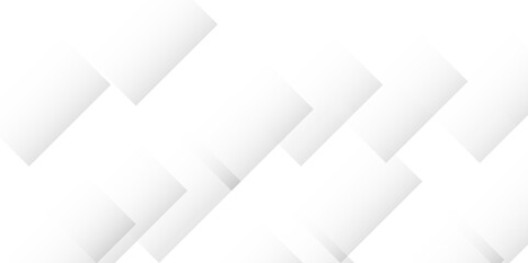 Abstract minimal geometric white and gray light background design. white transparent material in triangle diamond and squares shapes in random geometric pattern.