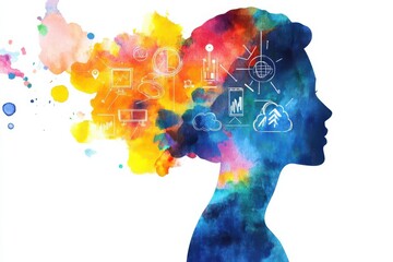 Bright watercolor of entrepreneurship