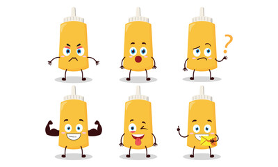 funny mayonnaise cartoon with different expressions character design illustration