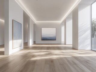 Obraz premium Large room with a painting on the wall