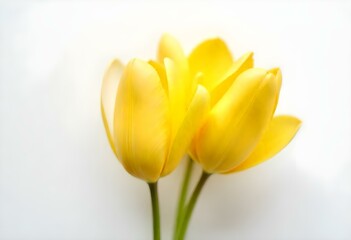 a cluster of yellow tulip petals isolated on a white background create with ai