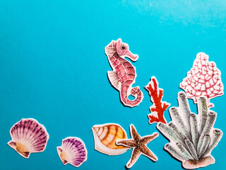 Conceptual collage art of marine life 