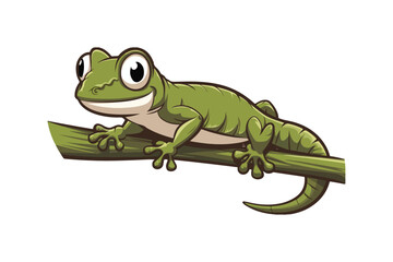 Vector illustration of a frog cartoon isolated on white background.