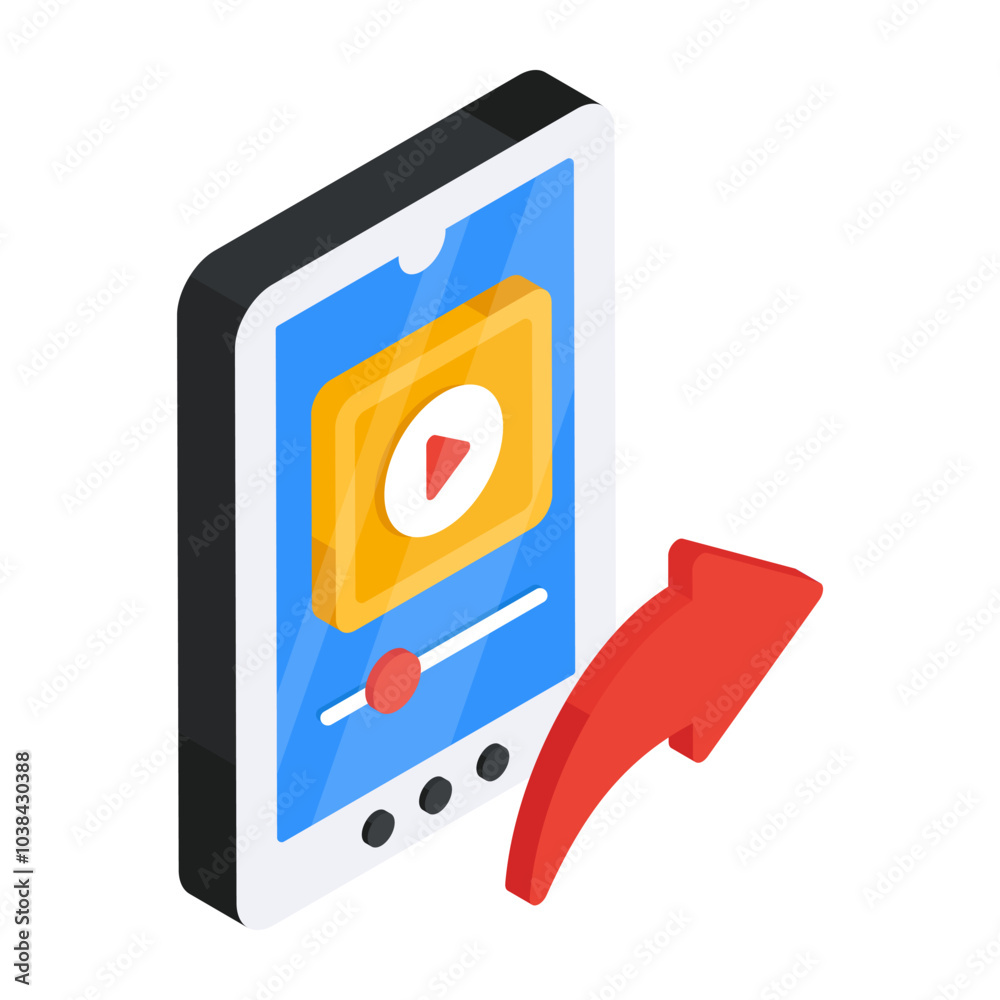 Sticker Premium download icon of mobile video transfer 

