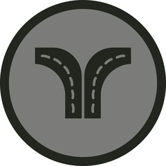 Road Split Icon Design