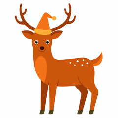 A-full-body-deer-wear-Halloween-hat-vector-art-illustration