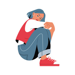 A Woman Vector Illustration on White Background.