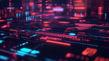 Obraz premium Abstract High-Tech 3D Background with Neon Colors
