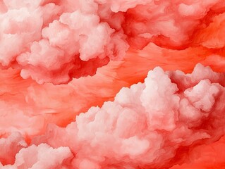Soft pink clouds with a warm orange background, ideal for atmospheric designs.