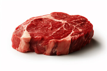 Fototapeta premium A raw beef steak, isolated over white background.