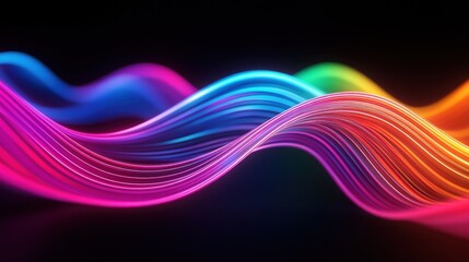 Naklejka premium Colorful Light Trails on a Dark Background