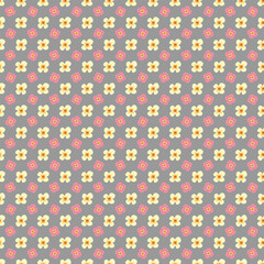 Hand-drawn colorful circle floral vector pattern.