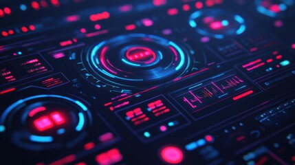 Obraz premium Futuristic Digital Interface for Music Playback