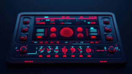 Obraz premium Futuristic Digital Music Player Design in 3D