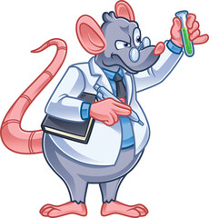 cartoon mouse scientist character with potion
