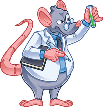 recommend clip art: cartoon mouse scientist character with potion