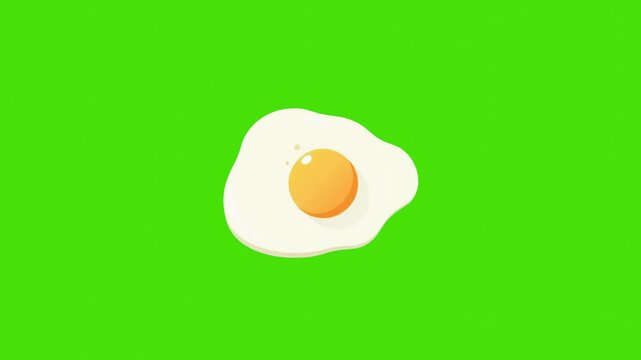4k icon of fried chicken egg isolated on green background