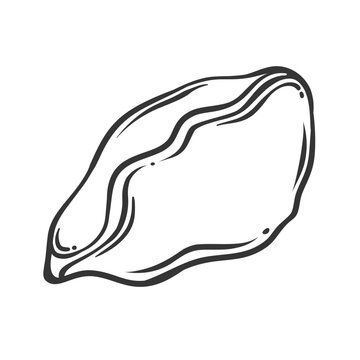recommend clip art: One dumpling line icon. Outline hand drawn boiled dumpling with filling and dough, steamed bun. Food mascot, Varenyky, Pierogi stuffed with cheese or vegetable, mushroom icon vector illustration