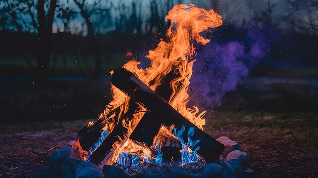 campire in the forest
