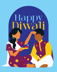 happy diwali. brother and sister celebration, bhauvij.
