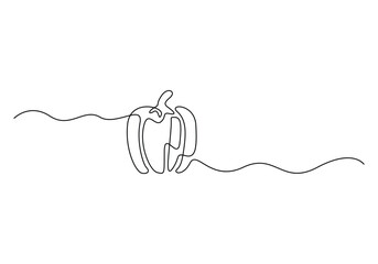 Obraz premium Capsicum continuous one line drawing vector illustration