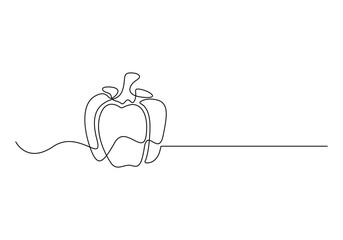 Capsicum continuous one line drawing vector illustration