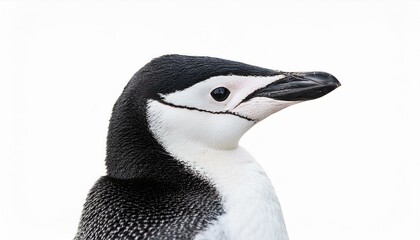 Obraz premium ヒゲペンギンのポートレート（Chinstrap Penguin portrait on white background） 