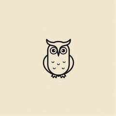 Minimalist Owl in Geometric Shapes