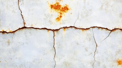 Obraz premium Aged metallic surface with deep cracks and peeling rust, high-resolution texture, close-up for design use