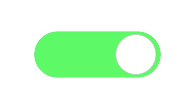 switch slider smartphone animation icon green and gray color switch on off