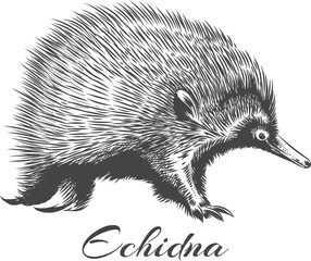Hand drawn echidna sketch