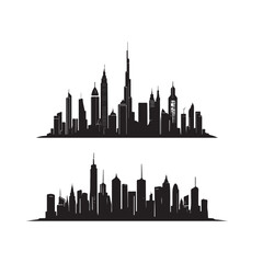 Fototapeta premium vector of black City Skyline Silhouette