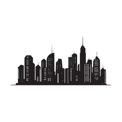 Fototapeta premium vector of black City Skyline Silhouette