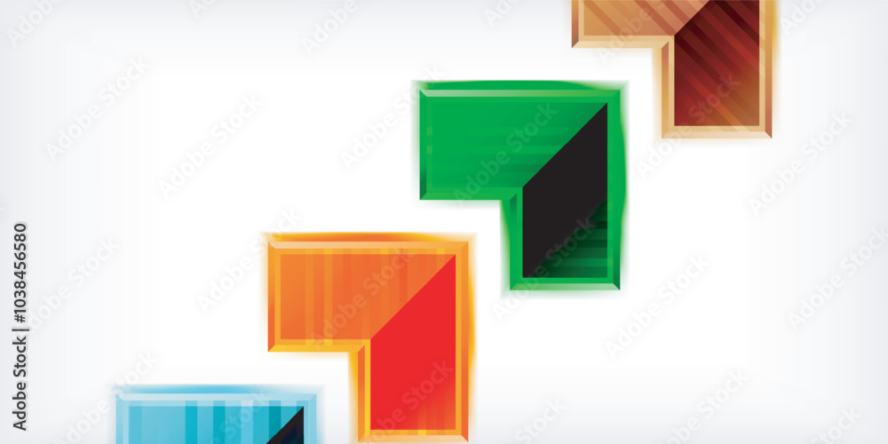 Poster Arrow symbols created with 3d effects and line texture geometric abstract background