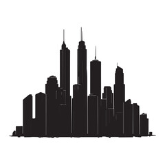 Naklejka premium vector of black City Skyline Silhouette