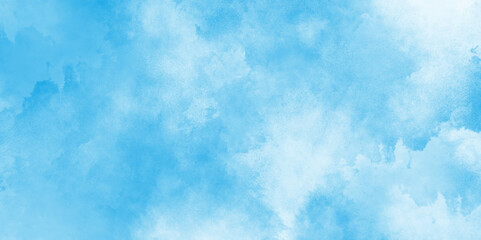 Abstract blue smoke on white  background, Beautiful abstract colorful multicolor texture,  sky blue watercolor, Hand painted blue paper, soft and splashed blue watercolor background, 	
