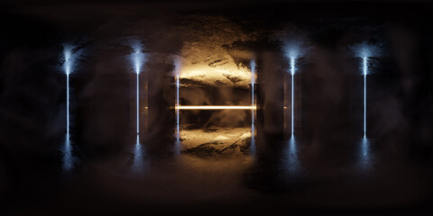 360 degree Panorama of Futuristic Abstract Light Environment