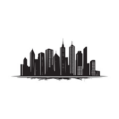 Naklejka premium vector of black City Skyline Silhouette