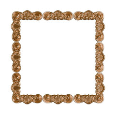 Detailed 3D Render of Golden Baroque Ornament - Decorative Frame for Classic and Royal Interior Design