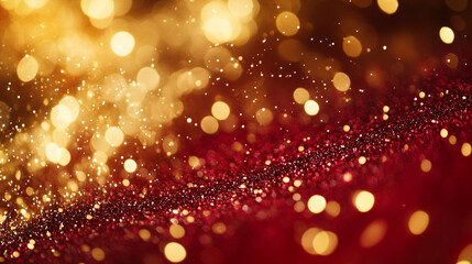Sparkling golden and red decorations create a festive atmosphere for Christmas Day celebration