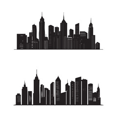 Naklejka premium vector of black City Skyline Silhouette