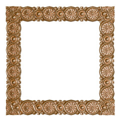 Royal Baroque Gold Frame - Intricate 3D Render of Decorative Element for Classic and Elegant Designs