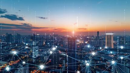 Fototapeta premium Smart City Network