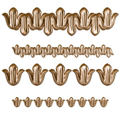 Vintage Baroque Gold Ornament - High-Resolution 3D Render for Elegant Decor, Frames, and Classical Design