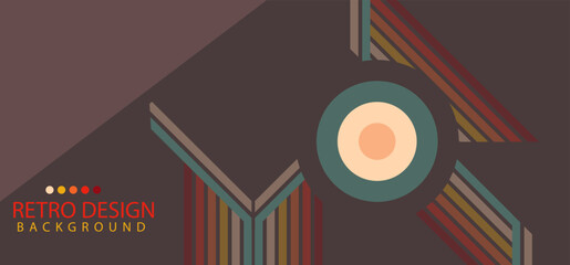Abstract  geometric retro background with diagonal lines and shapes. Vector illustration