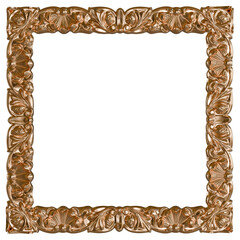 Intricate Golden Baroque Ornament - 3D Render of Decorative Frame for Vintage and Luxury Interior Design